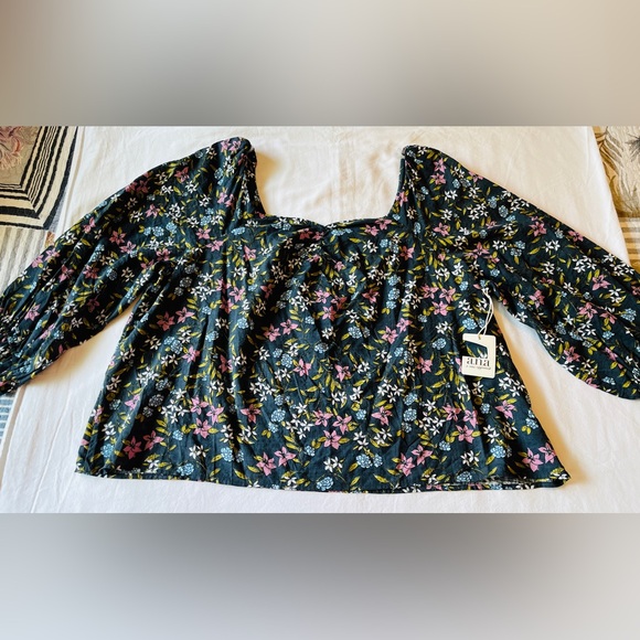 A.N.A. A New Approach Lilith Blouse in Black Floral Print Plus Size Size 2X NWT - Picture 3 of 8